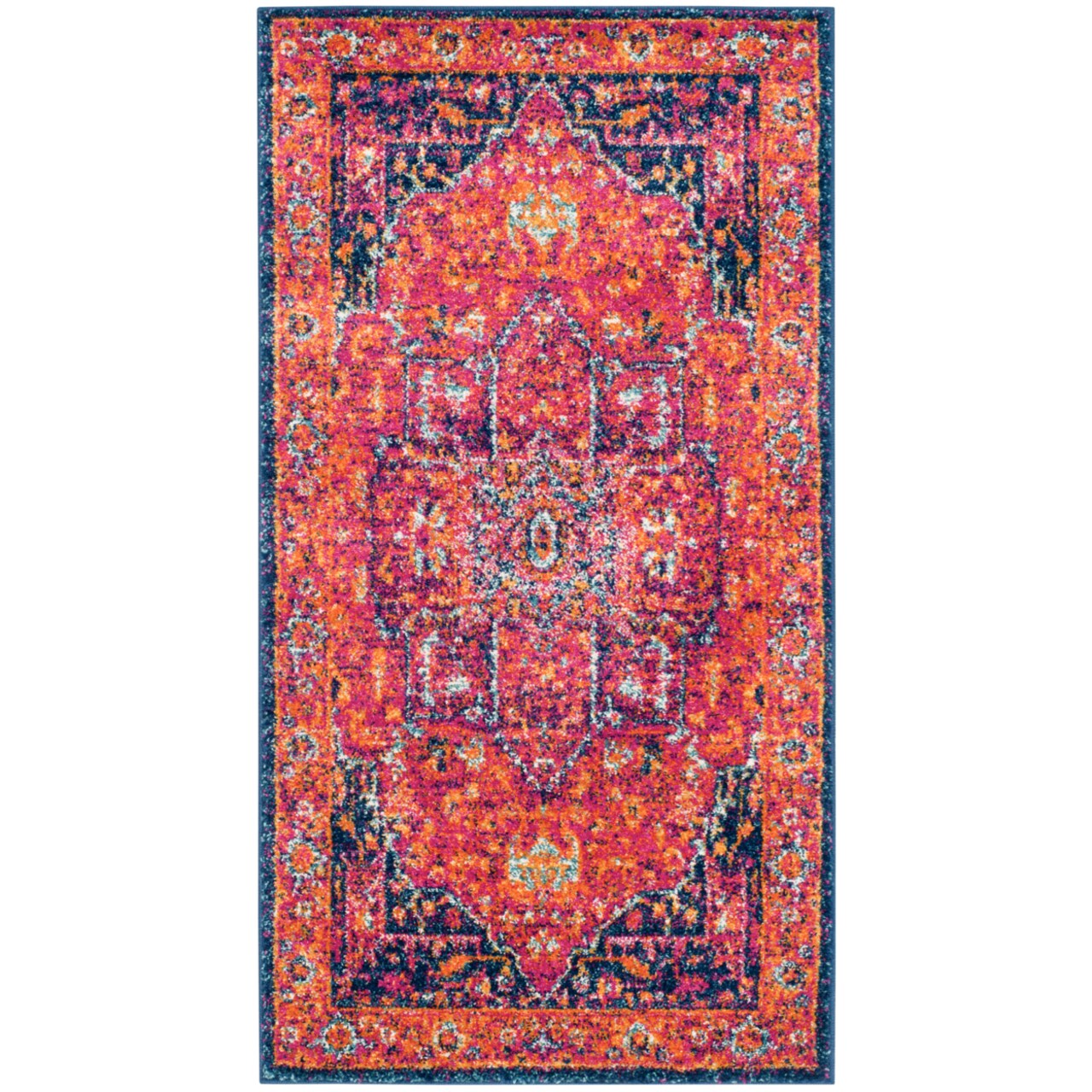 Safavieh Evoke Collection Evk275S Fuchsia / Orange Rug Transitional Rug Carpet